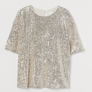 Sequined top size M. New with tags H&M!